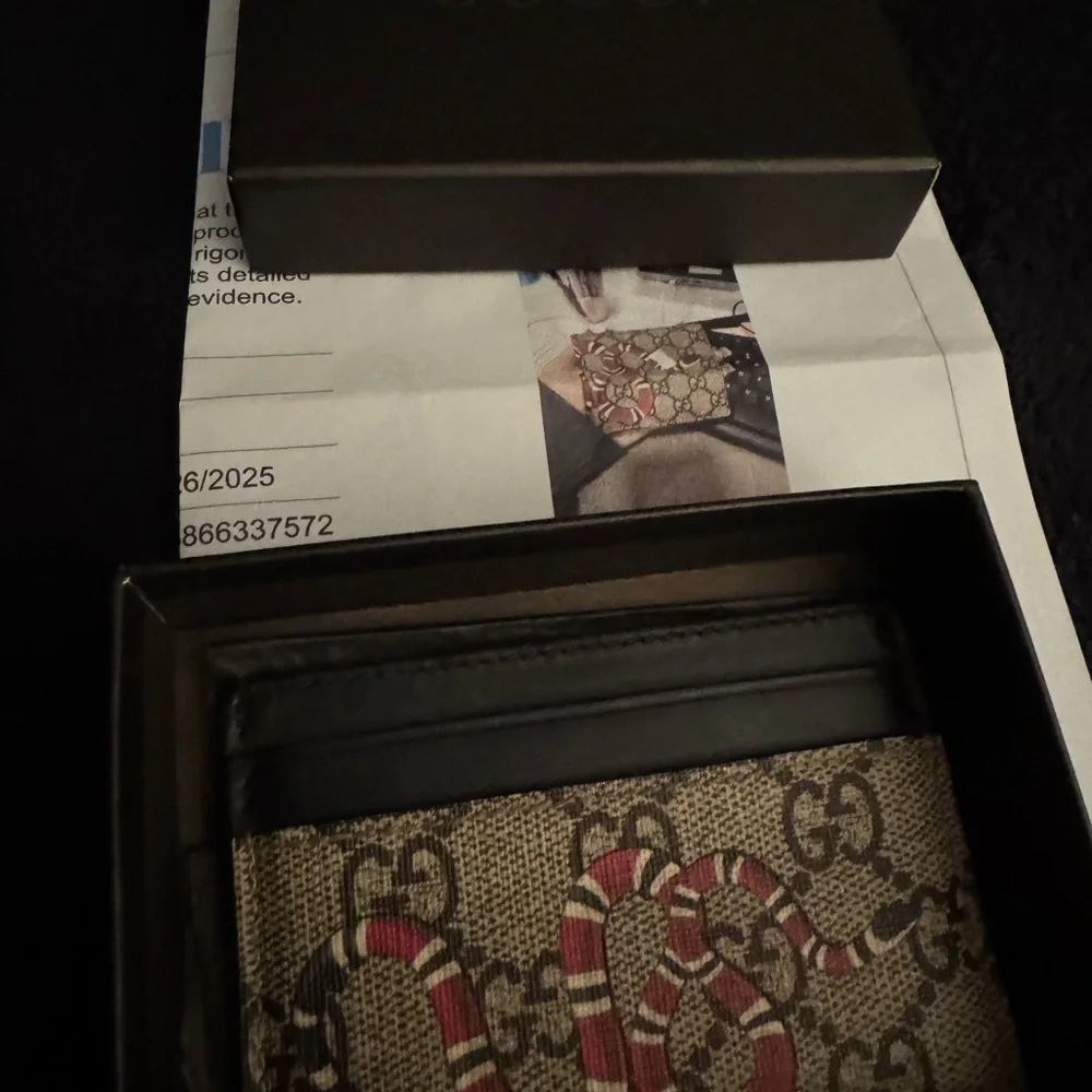 NWOT GUCCI GG Supreme Kingsnake Card Holder w/ Box & COA